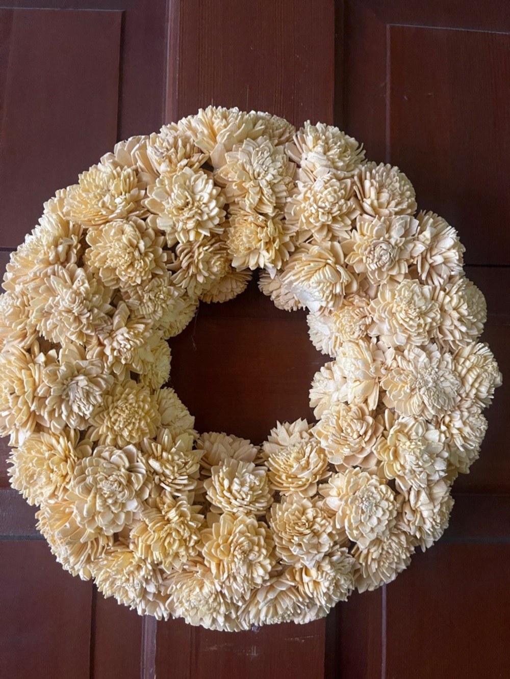 Neutral Faux Flower Wreath – Cream Floral Door Wreath | Farmhouse Decor